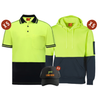Custom Hi Vis Combo 5 Pack - 5 Polos, 5 Hoodies & 5 Hats